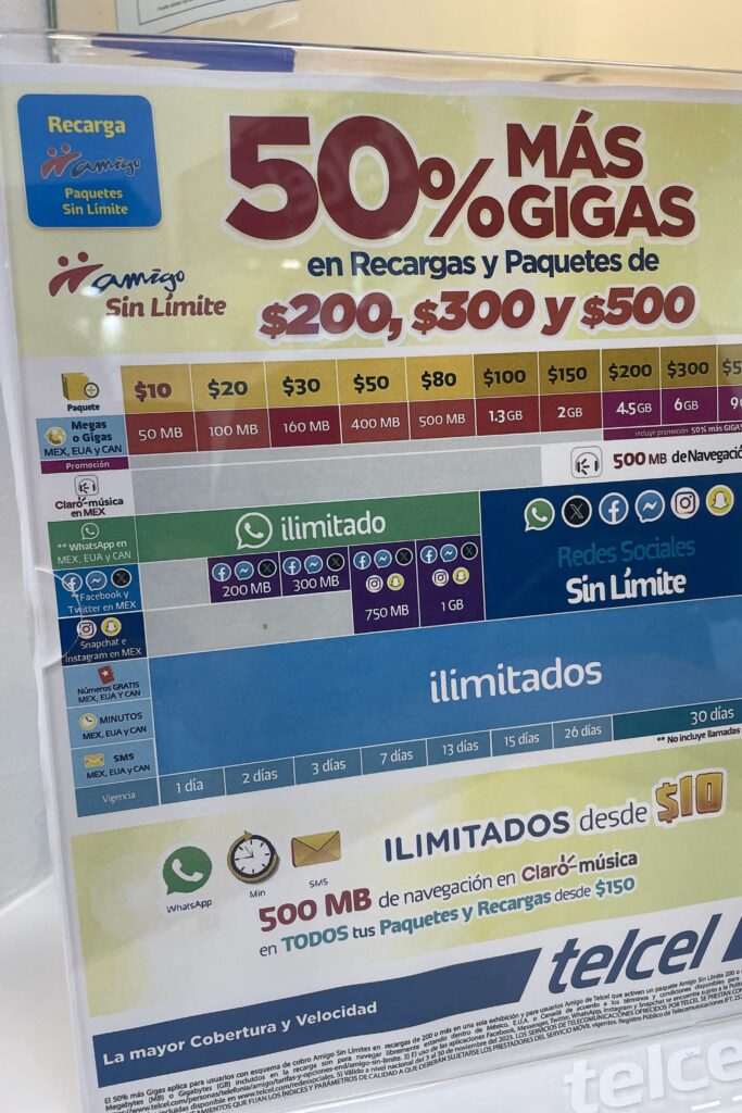 SIM card in Messico