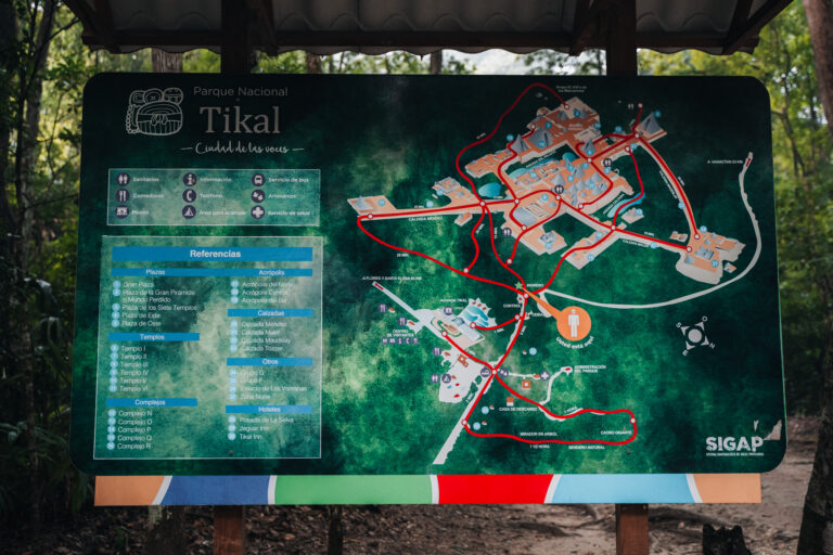 Mappa di Tikal Guatemala